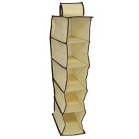 Gerimport Camping opberg/hangkast - leg niveaus - opvouwbaar - beige - 15 x 30 x 70 cm