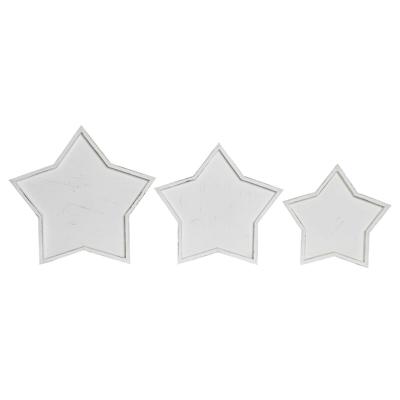 Tafeldecoratie DKD Home Decor 57 x 54 x 3 cm Wit Shabby Chic Decapé (3 Onderdelen)