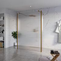 Fortifura Galeria Vrijstaande Inloopdouche - 140x200cm - Helder geribbeld - antikalk - 8mm veiligheidsglas - 2 zijwanden 40cm - wandsteunen en hoekprofielen - Geborsteld koper PVD (Koper) SW927772 2x/SW797954/SW797948 2x/SW876703 2x Fortifura Galeria Vrijstaande Inloopdouche - 140x200cm - Helder geribbeld - antikalk - 8mm veiligheidsglas - 2 zijwanden 40cm - wandsteunen en hoekprofielen - Geborsteld koper PVD (Koper) SW927772 2x/SW797954/SW797948 2x/SW876703 2x