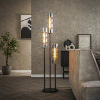 LifestyleFurn Vloerlamp 'Kamee' 3-lamps, 155cm, kleur Artic Black