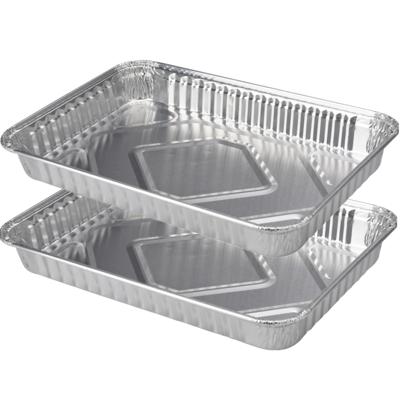 Barbecue grillschalen - 20x stuks - 23 x 33 cm - vierkant - BBQ schalen