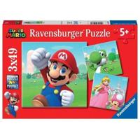 Ravensburger-SUPER MARIO-Puzzels 3x49 stukjes - Super Mario-4005556051861-Vanaf 5 jaar