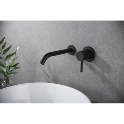 Wiesbaden Ribbd Eenhendel Wastafelkraan - Inbouw Compleet - Mat Zwart