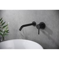 Wiesbaden Ribbd Eenhendel Wastafelkraan - Inbouw Compleet - Mat Zwart