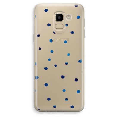 Blauwe stippen: Samsung Galaxy J6 (2018) Transparant Hoesje