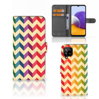 Samsung Galaxy A22 4G | M22 Telefoon Hoesje Zigzag Multi Color - thumbnail