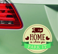 Camper sticker home is where you park it