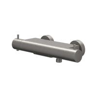 Badthermostaatkraan IVY Bond Opbouw Omstel Met Cascade Uitloop Met Omstel Cooltouch Geborsteld Metal Black PVD IVY