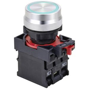 TRU COMPONENTS TC-10091048 ONPOW26-11E/B/12V Drukschakelaar 250 V 5 A 1x aan/(aan) Moment Blauw IP40 1 stuk(s)