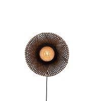 GOOD&MOJO Wandlamp 'Kalimantan' Bamboe, 44cm, kleur Zwart/Naturel