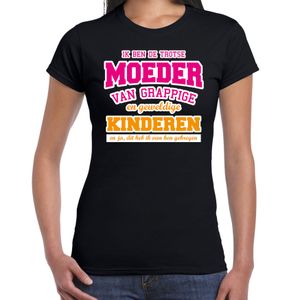 Trotse moeder van geweldige kinderen cadeau t-shirt zwart voor dames 2XL  -