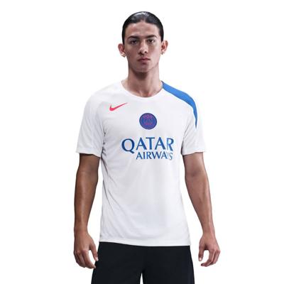 Nike Paris Saint-Germain Strike Trainingsshirt 2025-2026 Wit Blauw Rood Nike Paris Saint-Germain Strike Trainingsshirt 2025-2026 Wit Blauw Rood