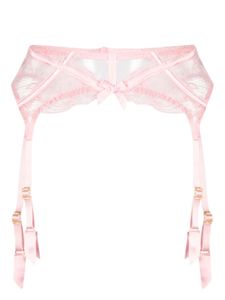 Agent Provocateur porte-jarretelles Rozlyn en dentelle transparent - Rose