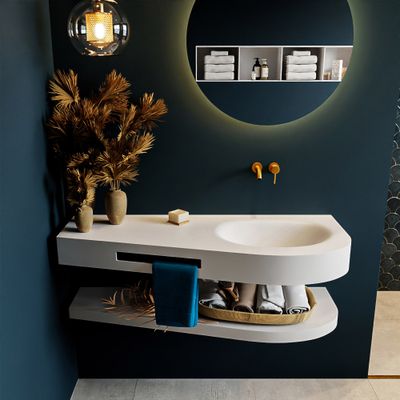 MONDIAZ RIVA 120cm Wastafel met planchet kleur Talc. Wastafel DULCET rechts 0 kraangaten kleur Talc. MONDIAZ RIVA 120cm Wastafel met planchet kleur Talc. Wastafel DULCET rechts 0 kraangaten kleur Talc.