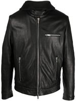 DONDUP veste en cuir à fermeture zippée - Noir