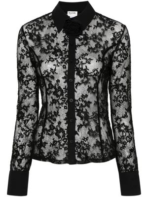 Blugirl Blouse met bloemenkant - Zwart