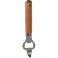 Keukengerei flesopener RVS steel en houten handvat 17 cm