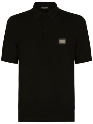 Dolce & Gabbana polo en laine vierge à étiquette logo - Noir