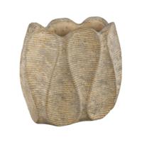 PTMD bloempot waxy ovaal bruin 30 cm | 2 stuks