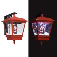 Kerstwandlamp met LED-lampjes en kerstman 40x27x45 cm rood