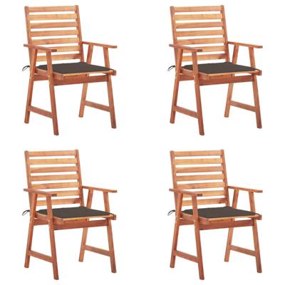 Tuinstoelen 4 st met kussens massief acaciahout