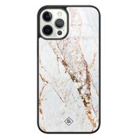 iPhone 12 Pro glazen hardcase - Marmer goud