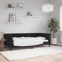 Slaapbank 90x190 cm fluweel zwart