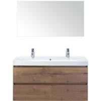 Maxx XL Badmeubelset 120 cm - Tabacco - Wastafel Just Enkel 2 Kraangaten met Spiegel