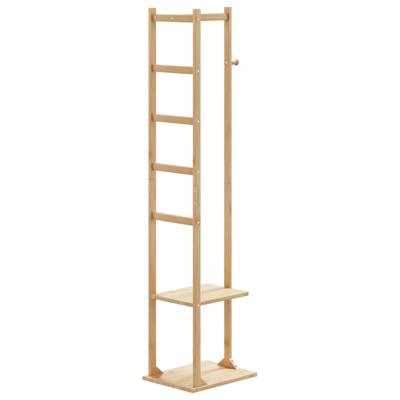 Kapstok met haken en schappen 38,5x30x156 cm bamboe