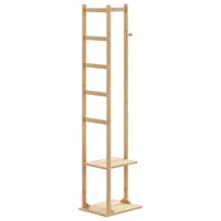 Kapstok met haken en schappen 38,5x30x156 cm bamboe