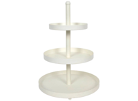 Cookinglife Etagère Metaal Wit - Ø 15, 20 & 25 cm - 3-Laags - 35 cm Hoog - Klassiek Wit Gecoat Metaal