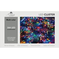 Clusterverlichting met timer 384 lampjes gekleurd 2,4 m - thumbnail