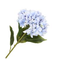 DK Design Kunstbloem Hortensia tak - lichtblauw - 109 cm - losse steel - Kunst zijdebloemen   -