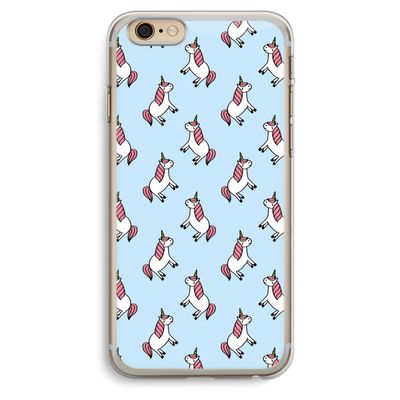 Eenhoorns overal: iPhone 6 Plus / 6S Plus Transparant Hoesje
