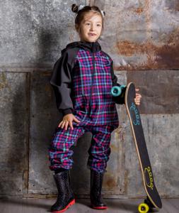 Waterproof Softshell Overall Multicolor Plaid Jumpsuit