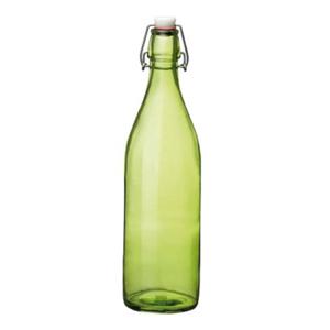 Bormioli rocco waterfles met beugeldop - groen transparant - 1000 ml - Giara home deco fles