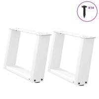 Salontafelpoten 2 st U-vormig 50x(30-31) cm staal wit Salontafelpoten 2 st U-vormig 50x(30-31) cm staal wit