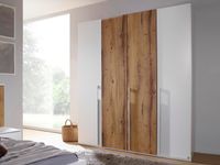 Kast VALOU 4 deuren mat wit/oak atlantic met led