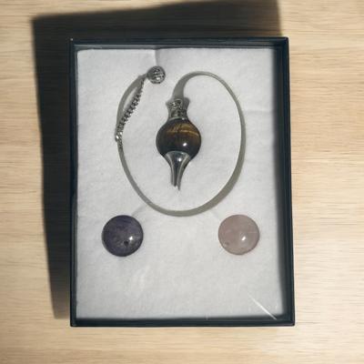 Edelsteen Pendel Set - Tijgeroog - Spiritueelboek.nl