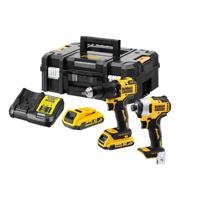 DEWALT DCK2062D2T-QW DCK2062D2T-QW Gereedschapsset Accu-klop/schroefmachine, Accu-slagmoersleutel, Accu, Acculader 6-delig - thumbnail