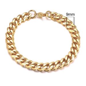 Stalen heren armband LGT JWLS Gourmet schakel Goudkleurig 9mm