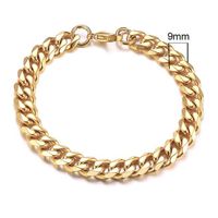 Stalen heren armband LGT JWLS Gourmet schakel Goudkleurig 9mm