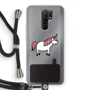 Eenhoorn: Xiaomi Redmi 9 Transparant Hoesje met koord