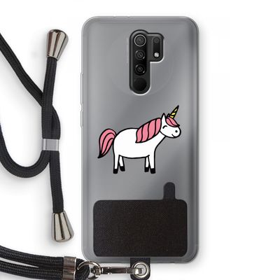 Eenhoorn: Xiaomi Redmi 9 Transparant Hoesje met koord