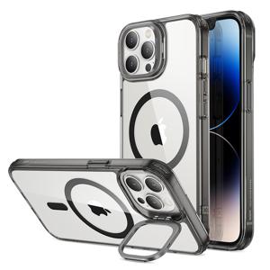 iPhone 14 Pro Max Classic Hybrid Case with Stash Stand (HaloLock) Clear Black