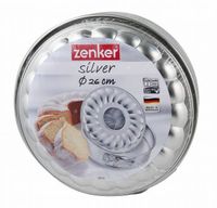 Zenker springvorm met vlakke- en tulband zilver 26cm