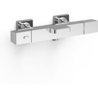 Badkraan Tres Overwall | Opbouw | Thermostaatkraan | 2-weg | 2-hendels | Vierkant | Chroom