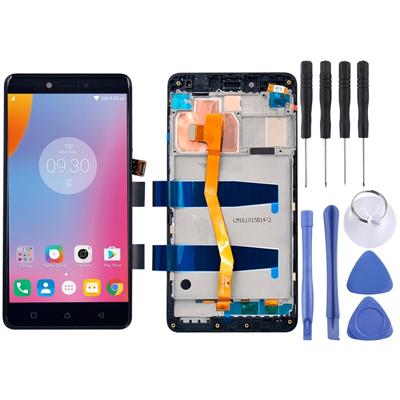 LCD-scherm en volledige montage van de Digitizer met Frame voor 5.5 inch Lenovo K6 Opmerking K53a48 (zwart)