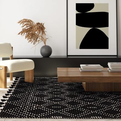 Easy Living - Vloerkleed Nepal Boho Black/Cream Diamon Rug -
