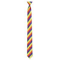 Verkleed stropdas regenboog kleuren 54 cm